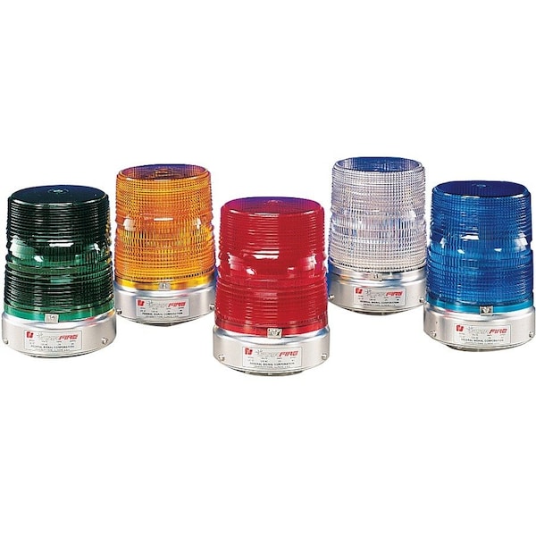 Federal Signal Warning Light, Amber, Double Flash Strobe Tube, 120V AC, 80 FPM, 5 11/16 in Dia., (F) 1/2 in NPT 131DST-120A - main