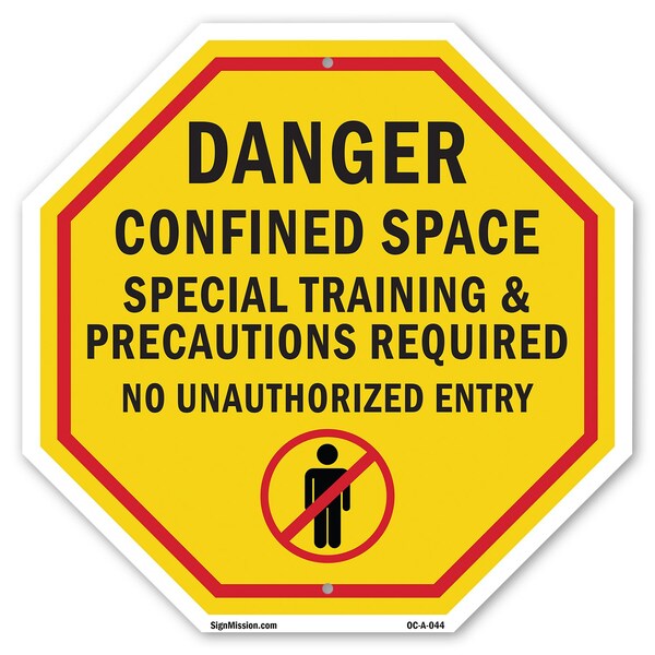 Signmission Danger Confined Space Special Train, 10 Inch X 10 Inch, Aluminum Metal Signs OC-A-10-44 - main