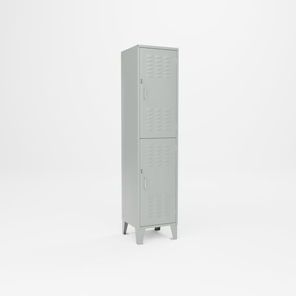 Pucel 18 in W Double Tier Locker, 6-Tier, 18 in W x 18 in D x 72 in H, Light Blue DTL-1818-72 - main
