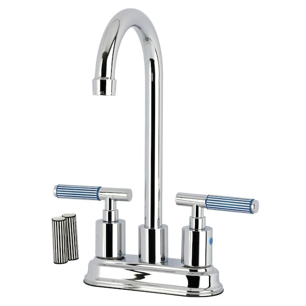 Kingston Brass Double-Handle 4" Centerset Bar Faucet, Polished Chrome KB8491KPS - main