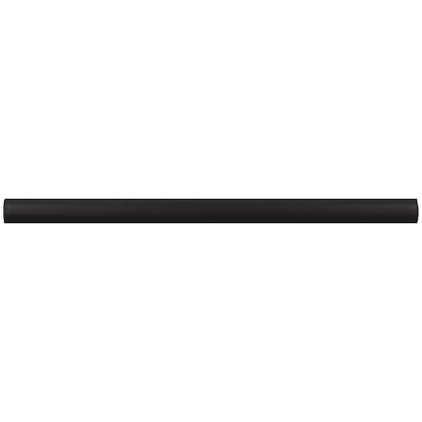 Apollo Tile Arte 0.47 in. x 7.87 in. Matte Black Ceramic Pencil Tile Trims 0.3 sq. ft./case, 10PK RID88BLKPENM - main