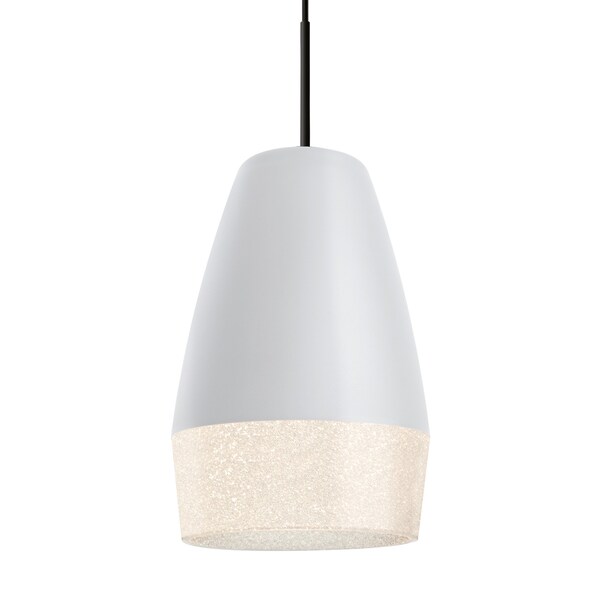 Besa Lighting Besa Abu 12 Pendant, White/Glitter, Black Finish, 1x 9W LED 1JT-ABU12WH-LED-BK - main