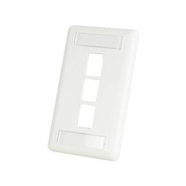 Ortronics Faceplate - 3 x Socket(s) - 1-gang - Flush Mount - Cloud White 403HDJ13-88 - main