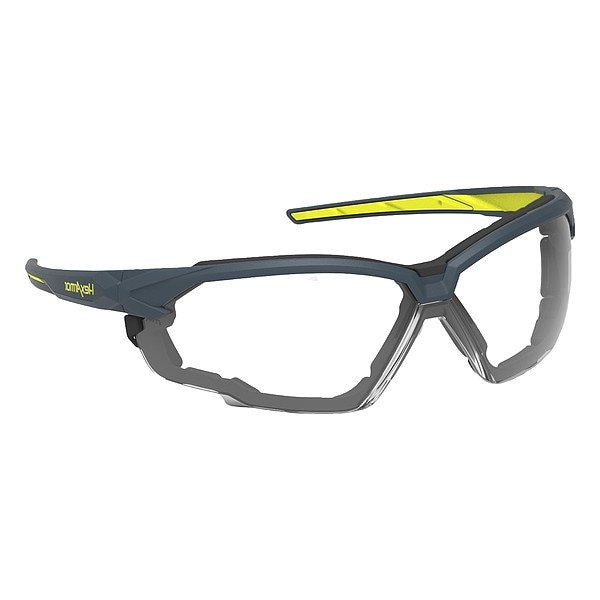 Hexarmor NX1G, Safety Glasses, Anti-Fog & Anti-Scratch, Clear Lens, Charcoal, Hi Vis Yellow Frame 11-32006-02 - main