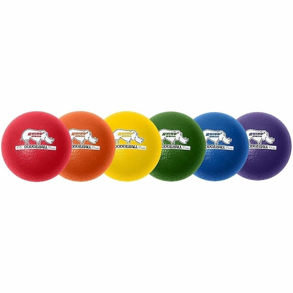 Champion Sports Rhino Skin® 6-Inch Low Bounce Dodgeball Set, Assorted Colors, Set of 6 RXD6SET - main