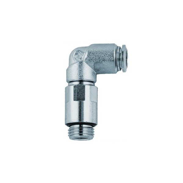 Usa Industrials Push to Connect Tube Fitting, Nickel Plated Brass w/ Metal Release Ring, Male L Elbow ZUSA-TF-PTC-NPBR-637 - main