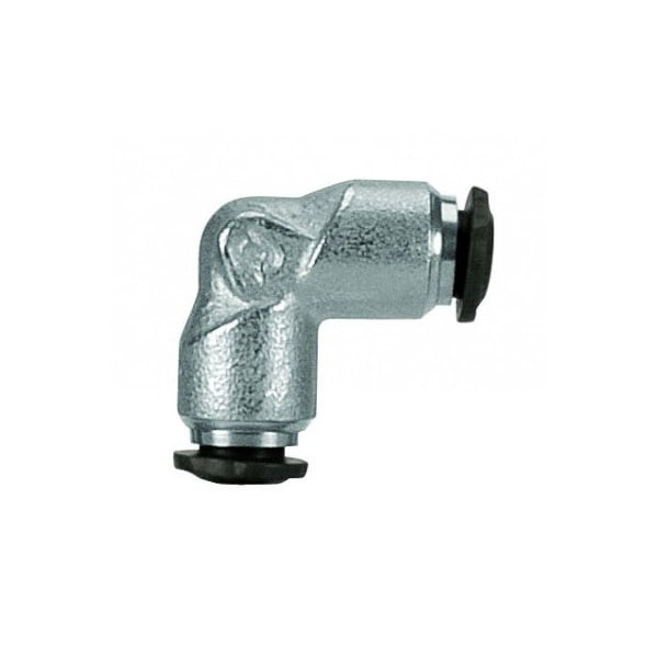 Usa Industrials Push to Connect Tube Fitting, Nickel Plated Brass w/ Plastic Release Ring, Union Elbow, 3mm Tube OD ZUSA-TF-PTC-NPBR-241 - main