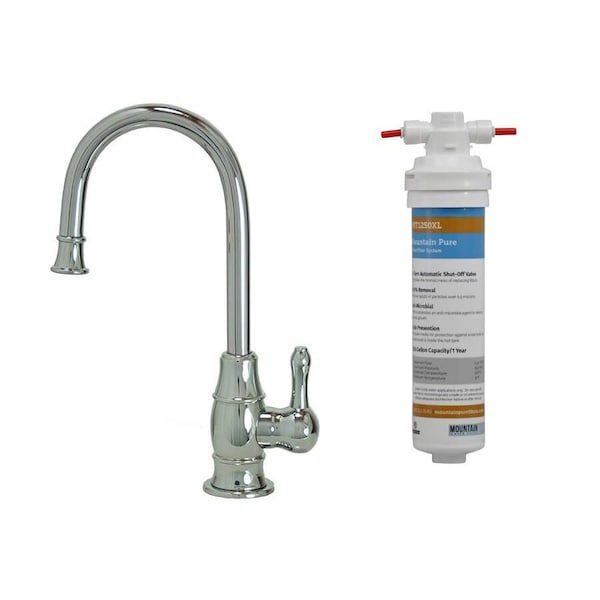 Mountain Plumbing Drinking Faucet with Curved Body and Handle and Mountain Pure Filter in Matte Black MT1853FIL-NL/MB - main