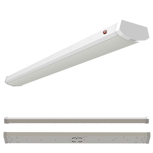 Bulbrite 4 ft. Integrated 5 Color Selectable LED Dimmable Wraparound Light W/ Battery Backup, 5300lm, White 773507 - main