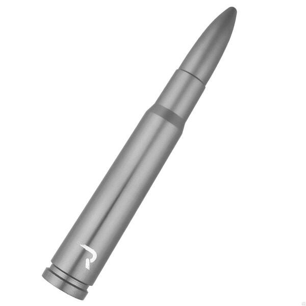 Recon Truck Accessories .50 CAL BULLET SHAPED EXTENDED RANGE ALUMINUM 8IN SHORTY ANTENNA BRUSHED ALUMINUM 264ANT50BR - main