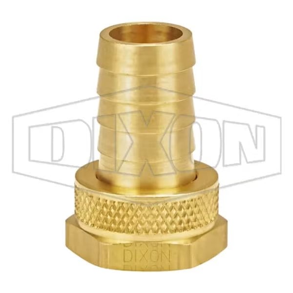 Dixon Standard Shank Garden Hose Fitting with Swivel Nut, 3/4-11-1/2 x 3/4 in Nominal, Brass, Domestic 5911212C - main