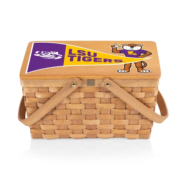 Picnic Time Family Of Brands NCAA LSU Tigers Poppy Personal Picnic Basket 124-00-299-294-0 - main
