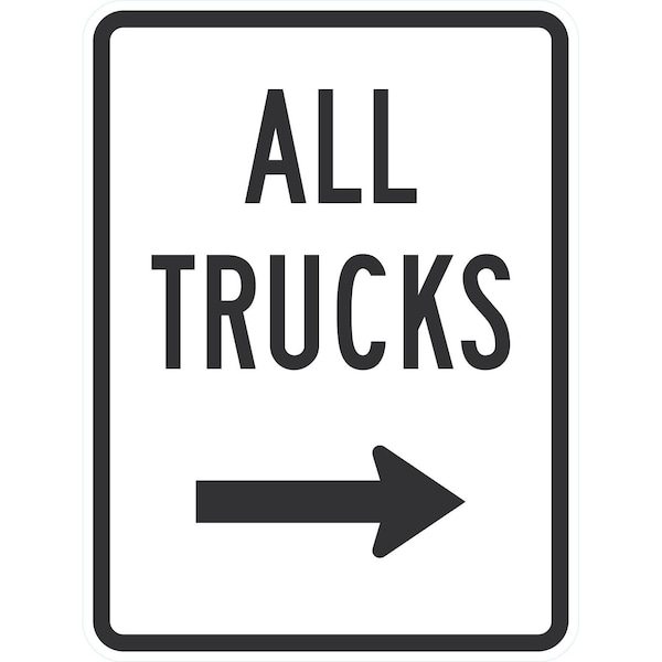 Lyle All Trucks (with Right arrow), 18x24, High Intensity Prismatic, White G-10499-HI_18x24 - main