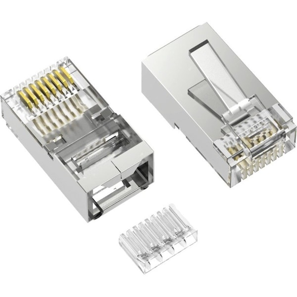 Axiom RJ45 Cat.6 Shielded Plug w/Inserter, Solid/Stranded Wire, 50 Micron, 100-Pack RJ45C6SSI100-AX - main