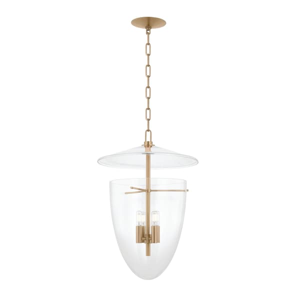 Troy Lighting Tully 17.75in wide 4 Light Lantern in Patina Brass F4418-PBR - main