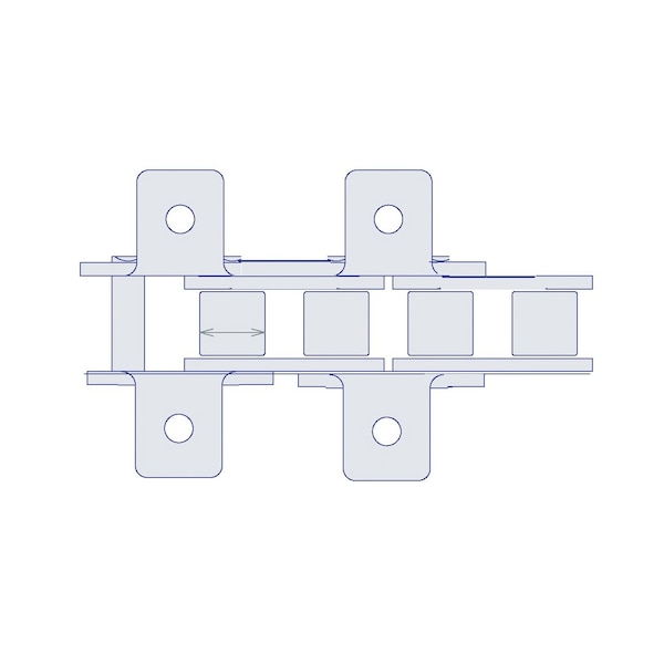 Hkk Chain HKK Riveted Single Pitch Standard w/K-1 Att Every 2nd P on Pin Link, .75P, .469 Dia x .5 W RC060RK1E2P - main