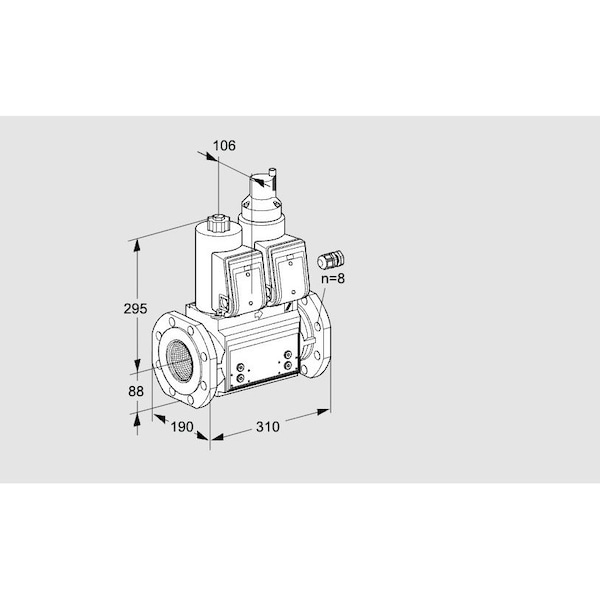 Honeywell Kromschroder Solenoid Valve - Double, 80mm Flange, 500 mbar, IP65 Rated KS88204543 - main