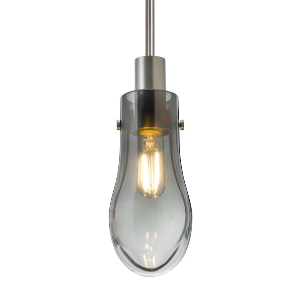 Besa Lighting Wish Cord Pendant, Smoke/Clear, Satin Nickel Finish, 1x3W LED Edison 1JT-WISHSM-EDIL-SN - main