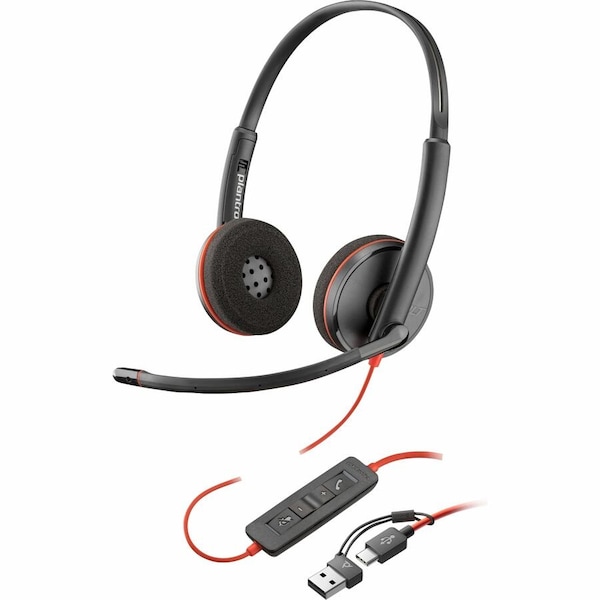 Hp POLY BLACKWIRE 3220 STEREO USB-C HEADSET +USB-C/A ADAPTER (BULK) 8X228A6 - main