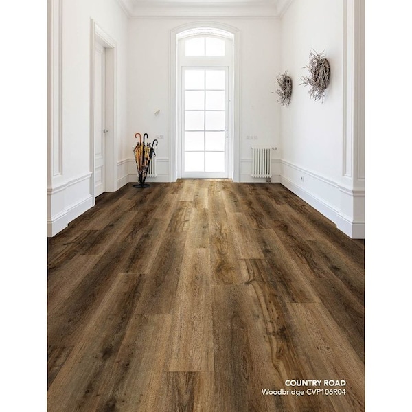 Healthier Choice Flooring Flooring Plank, 60 in L, 9 in W, Pressed Bevel Edge, Stone Polymer Composite/Vinyl, 6PK CVP106R04 - main