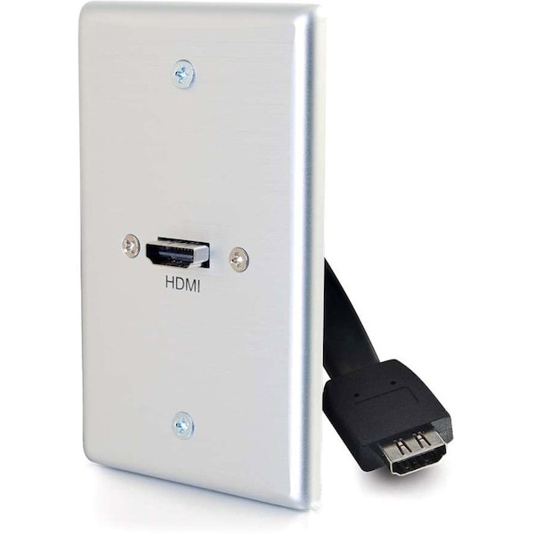 C2G LEGRAND AV SINGLE GANG WALL PLATE WITH HDMI PIGTAIL ALUMINUM 39870 - main