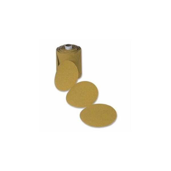 Cgw Abrasives Paper Sanding Disc, Aluminum Oxide, 5 in dia, PSA, P80 Grit, DOR, Gold, MYLAR, 100PK 421-49762 - main