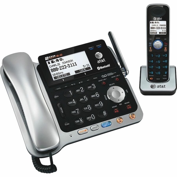 Att Phone System, Bluetooth, 6.0, 2-Line, Caller ID, BK/SR TL86109 - main