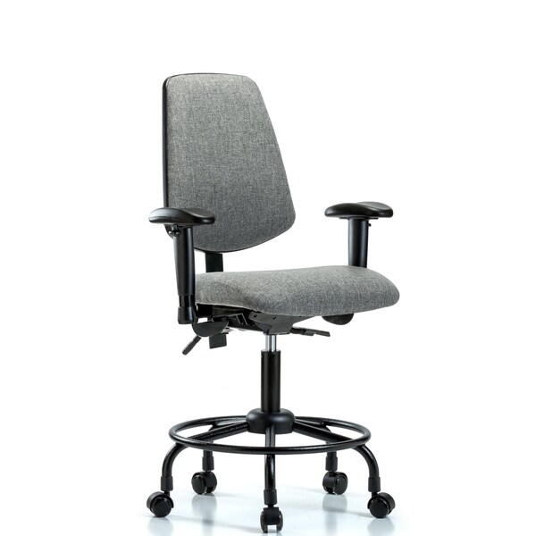 Blue Ridge Ergonomics Desk Chair Fab Desk Chair, Med, Bk, RT, AA, Cast, Gry, Adjustable Arms, 21" to 26" Height, Fabric, Grey BR-FDHCH-MB-RT-T0-A1-RC-F44 - main