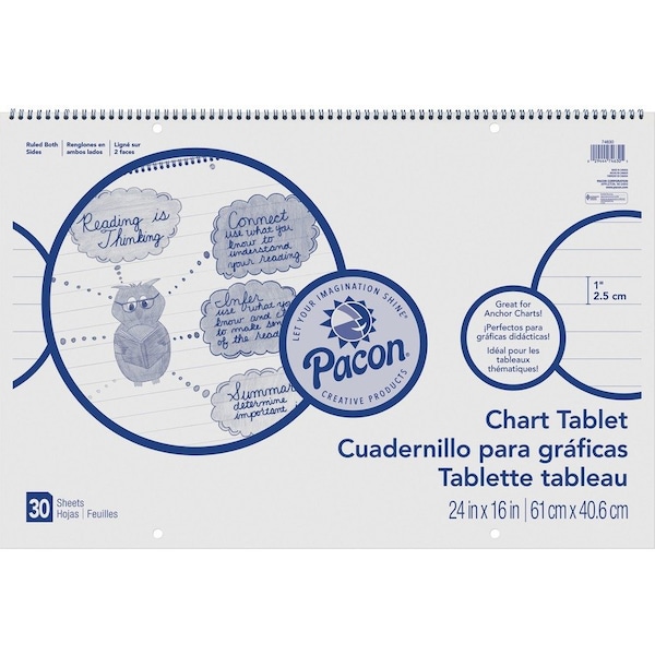 Pacon Ruled Chart Tablet, White PAC74630 - main