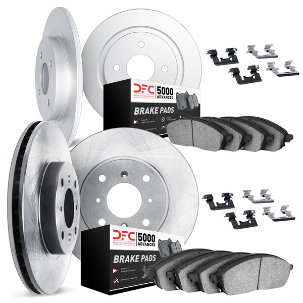 Dynamic Friction Co DFC Brake Rotor with 5000 Brake Pads and Hardware Kit 6514-72021 - main