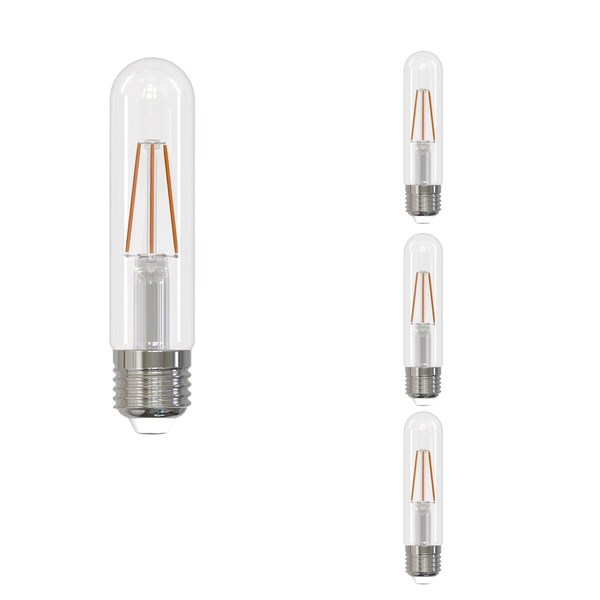 Bulbrite LED Filament 5W, Dimmable T9 Bulbs, Clear Glass, E26 Base, 2700K, 500 Lm, 4PK 862872 - main