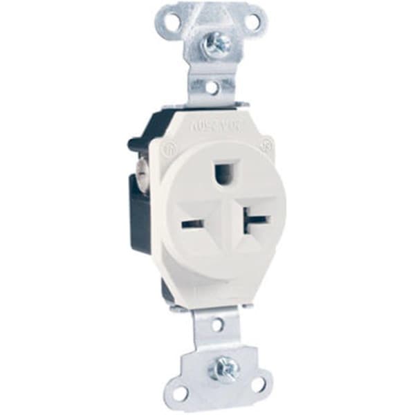 Nextgen 5851WCC8 Heavy Duty Single Outlet, 20A, 250V, White NE570252 - main