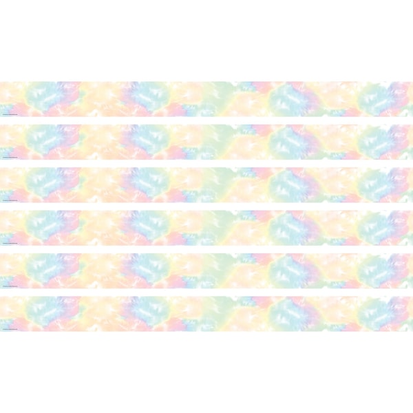 Teacher Created Resources Pastel Pop Tie-Dye Straight Border Trim, 35 Feet Per Pack, 6PK TCR8430 - main