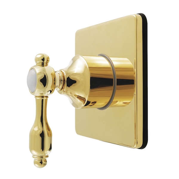 Kingston Brass Single-Handle Six-Way Diverter Valve with Square Trim Kit, Polished Brass KS4042TAL - main