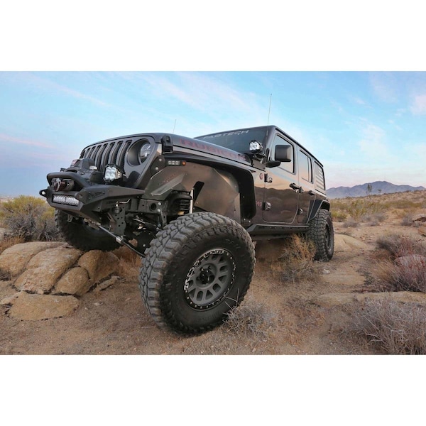 Fabtech K4187 Front Inner Fenders with Tube Fenders for 2008-2021 Jeep Wranglker JL-JT, W- F F37-K4187 - main