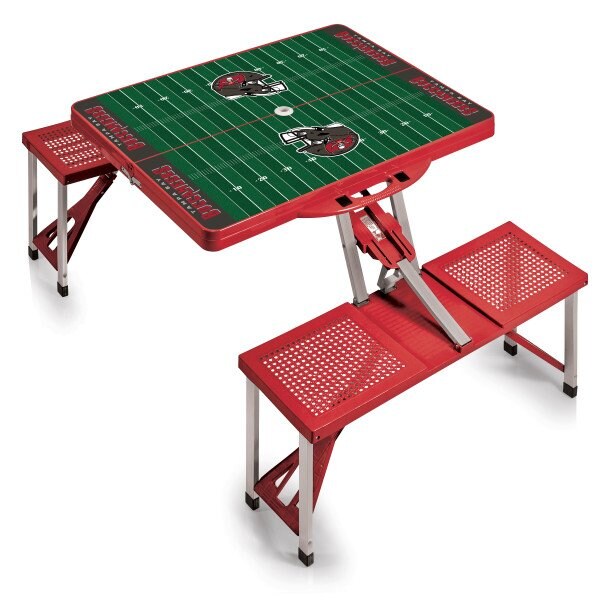 Picnic Time Family Of Brands Tampa Bay Buccaneers - Football Field - Picnic Table Portable Folding Table with Seats, (Red) 811-00-100-305-2 - main