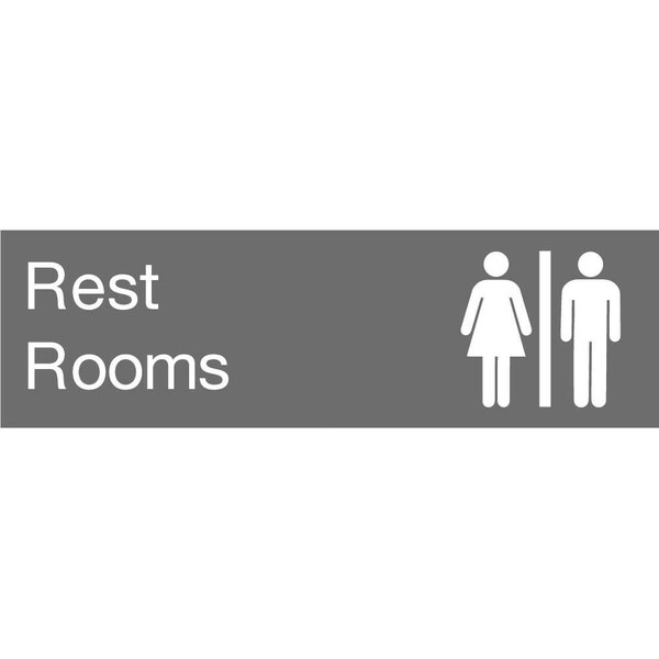 Nmc Rest Rooms Engraved Sign, EN19GY EN19GY - main