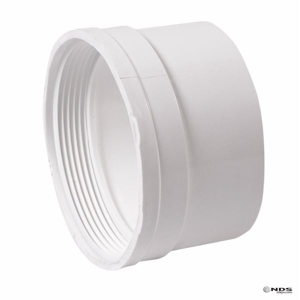 Plastic Trends NDS Schedule 35 4 in. Hub each X 4 in. D FPT PVC Pipe Adapter 1 pk 4P11 - main