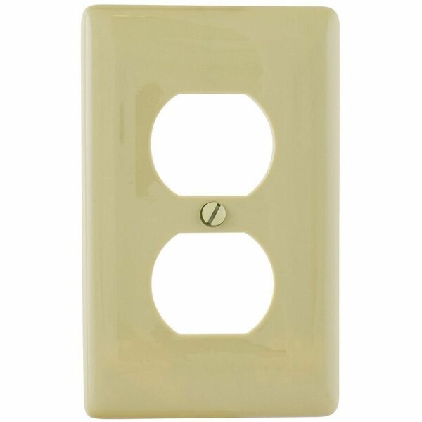 Hubbell Wiring Device-Kellems Wall Plate, Duplex Outlet, Almond, Nylon NPJJ8I - main