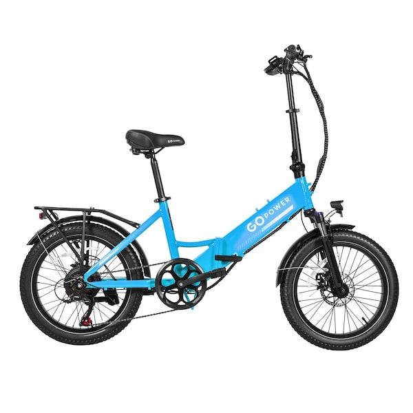 Gopowerbike GoPlus Folding Electric Bike, Blue BK49BLU - main