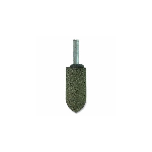 Weiler Tiger Mounted Point, 7/8 in dia x 1/4 in dia Shank x 1-1/2 in L Shank, 24 Grit, Zirconia, 10PK 804-68333 - main