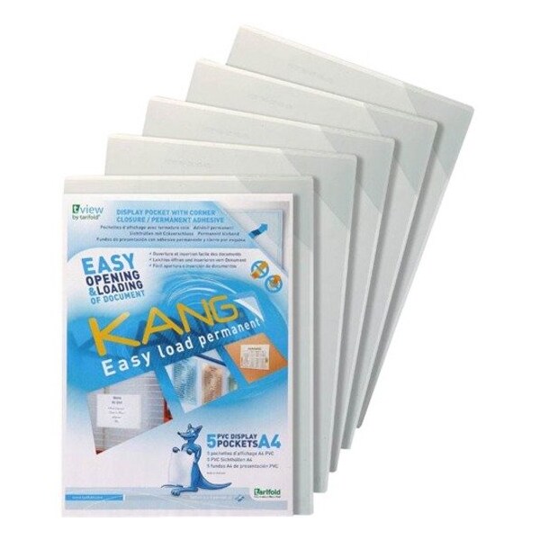 Tarifold Sign Holder, Clear, 1/4 in. H, Adhesive, PK5 P194684 - main