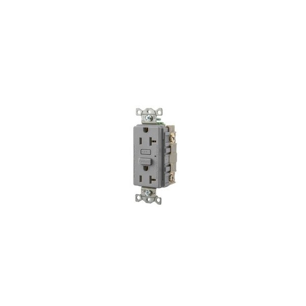 Hubbell Hubbell-Pro 20A 125V Self-Test GFCI Receptacle, Gray GF20GY - main