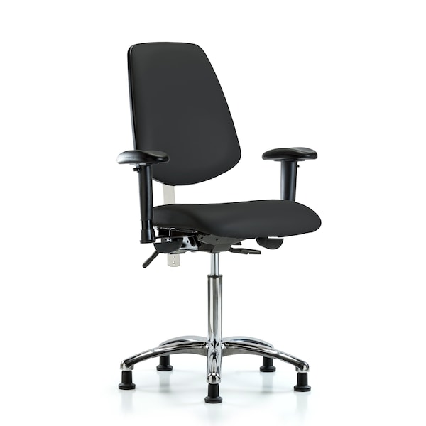 Blue Ridge Ergonomics Clean Room Chair Vin Med Ben Chair, Med, Bk, Blk, CL100, Adjustable Arms, 22" to 29" Height, Vinyl BR-NCR-VMBCH-MB-CR-T0-A1-NF-RG-8540 - main