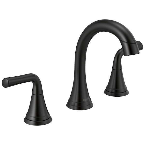 Delta Kayra Two Handle Widespread Pull-Down Bathroom Faucet Matte Black 3533LF-BLPDMPU - main