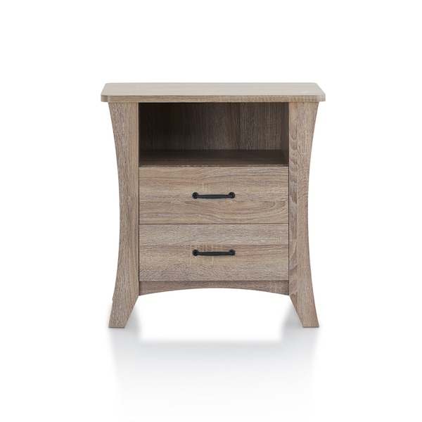 Homeroots 24" Brown Two Drawers Nightstand 286120 - main