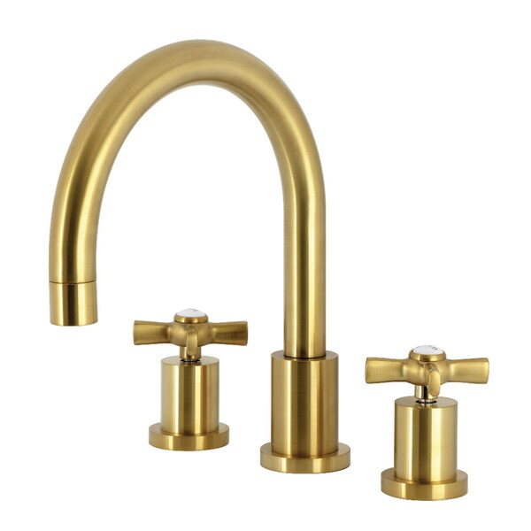 Kingston Brass Two-Handle Deck Mount Roman Tub Faucet, Brushed Brass KS8327ZX - main