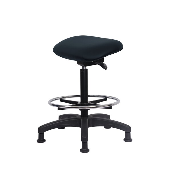 Blue Ridge Ergonomics Vinyl Sit-Stand - Standing Height with Chrome Foot Ring Stationary Glides in Storm Supernova Vinyl VSTSS-RG-CF-RG-8822 - main