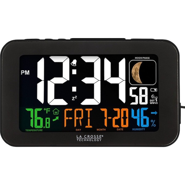 La Crosse Technology Atomic Color Alarm clock, Indoor Temp/ 617-1485B - main