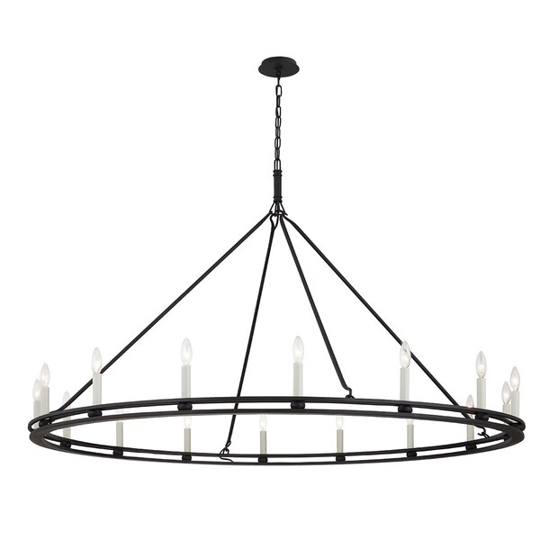 Troy Lighting Sutton 16 Light Chandelier 61 In. Textured Black F6234-TBK - main